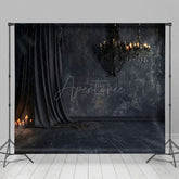 Aperturee - Aperturee Dark Black Room Curtain Candle Retro Wall Backdrop
